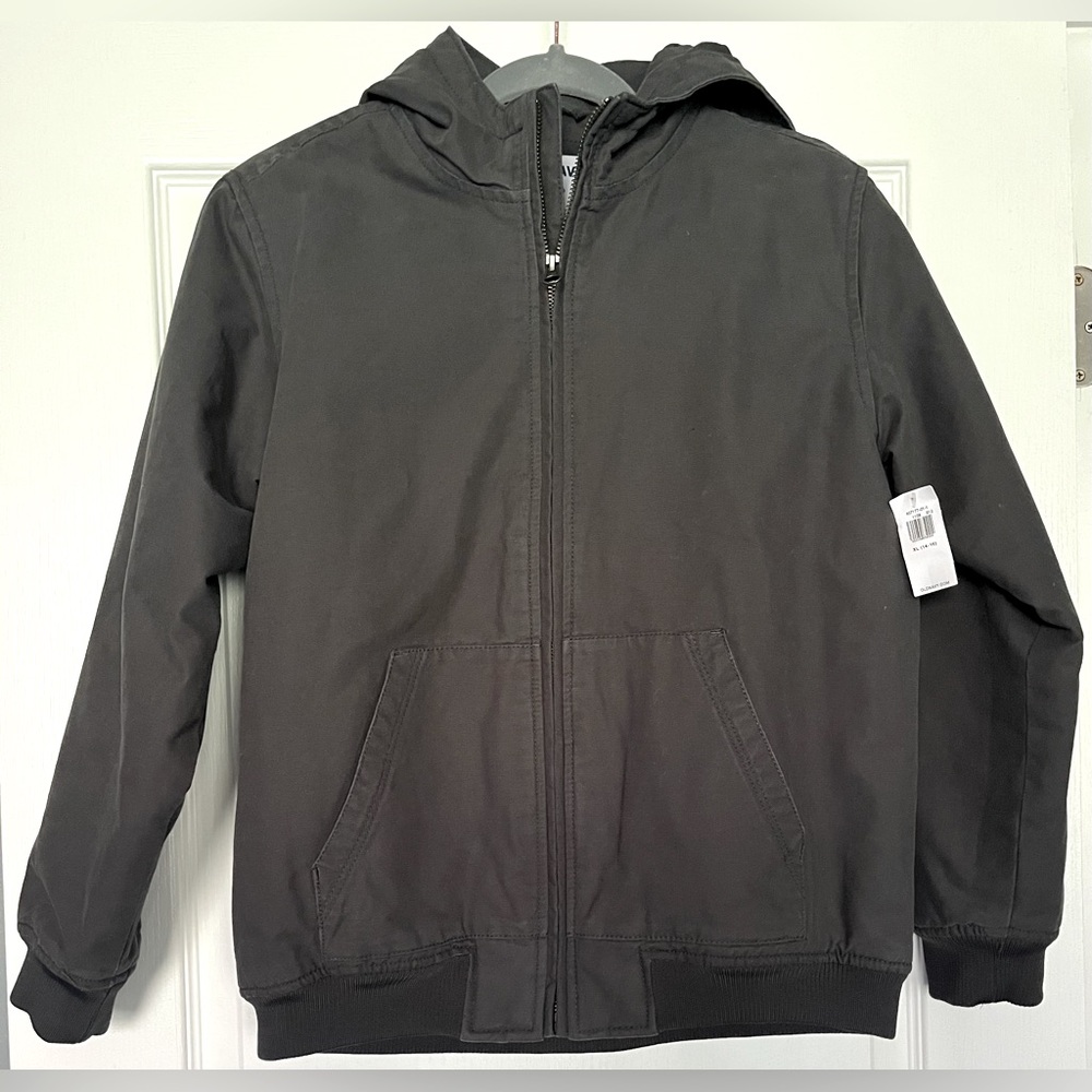 Black Hooded Zip-Up Jacket